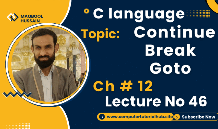 Lecture 46 Continue Break goto