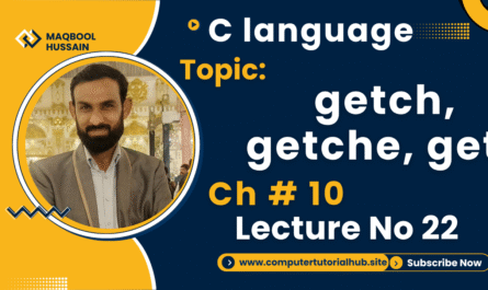 Lecture 22 getch getche gets