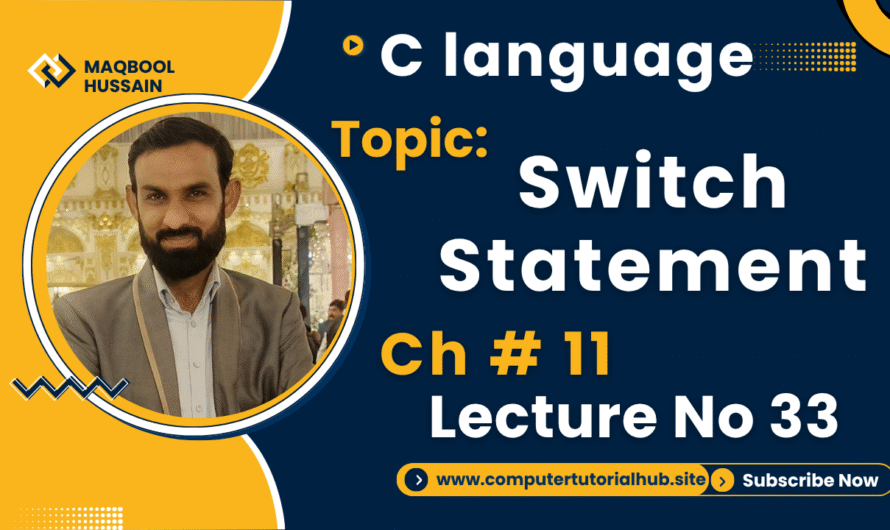 Lecture 33 Switch Examples