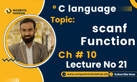 Lecture 21 scanf Function