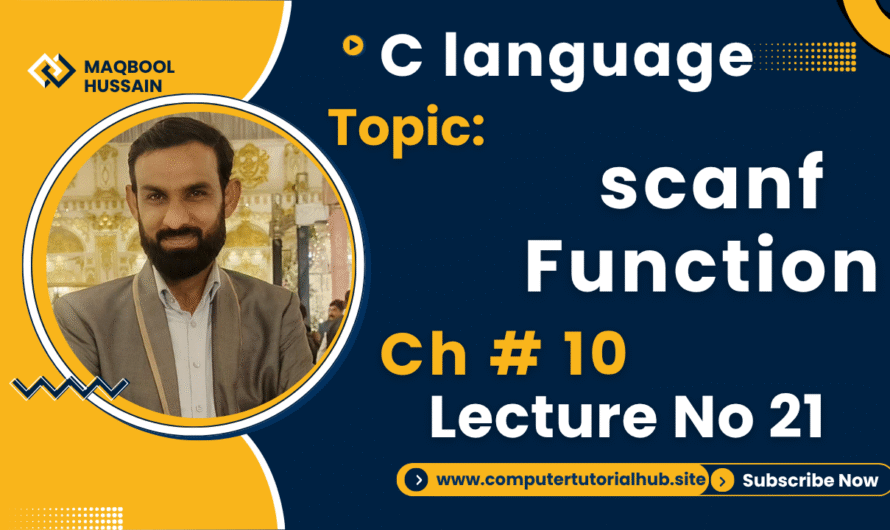 Lecture 21 scanf Function