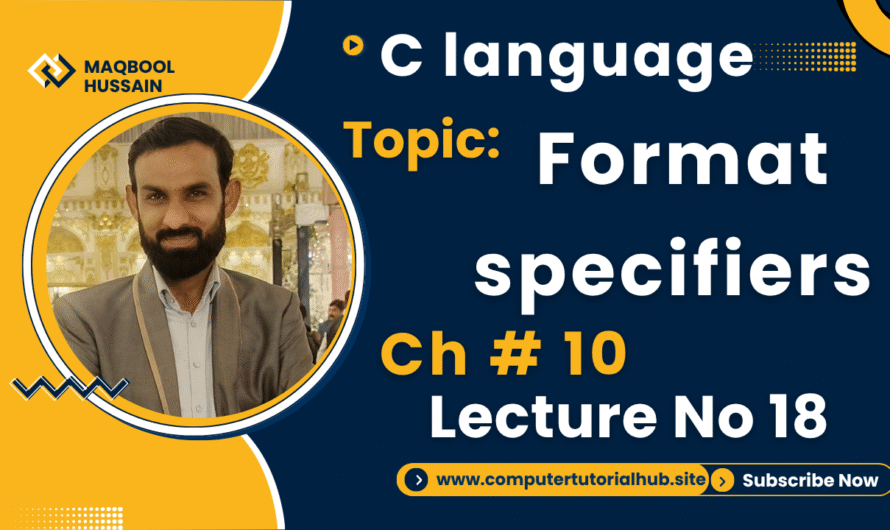 Lecture 18 Format specifiers