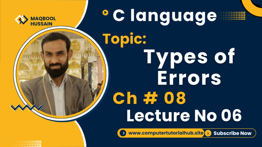 Lecture 6 What is bug and debugging Types of Errors