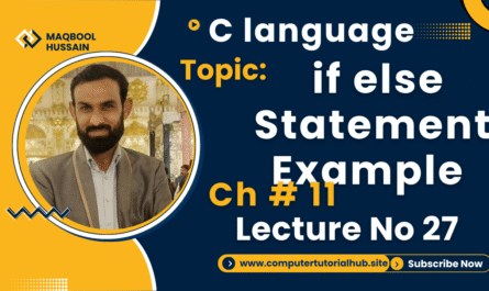 Lecture 27 if else Statement Examples