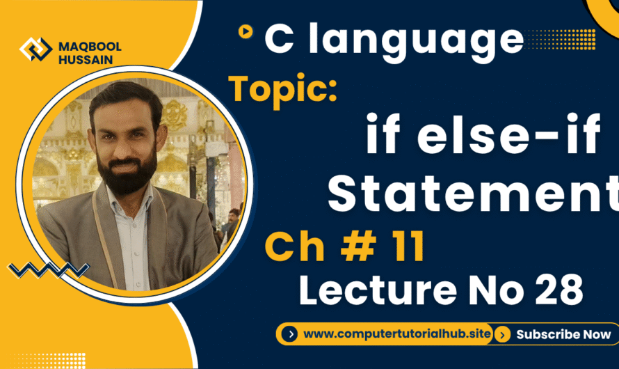 Lecture 28 if else-if Statement