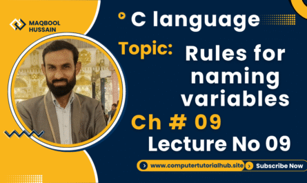 Lecture 9 Rules for naming variables